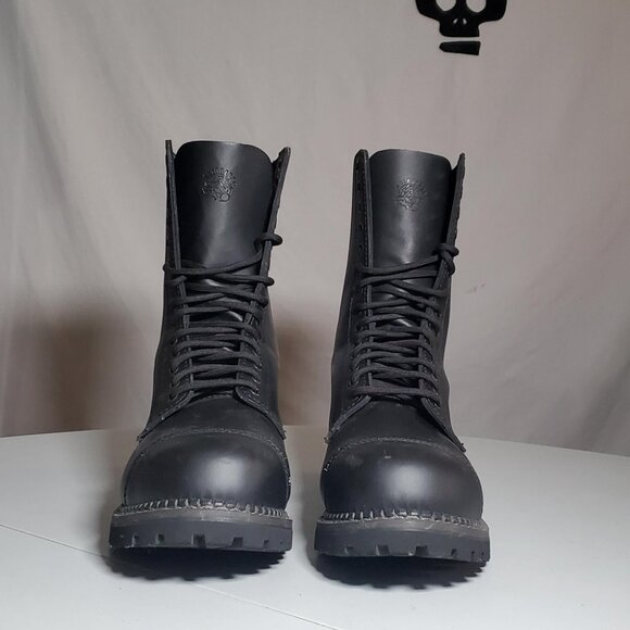 Grinders Herald Black Boots 14 Eye Formal Leather Military Uniform EU44 - Picture 1 of 16